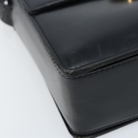 CELINE Shoulder Bag Leather Black Gold Auth mr2124A