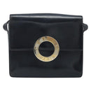 CELINE Shoulder Bag Leather Black Gold Auth mr2124A-13