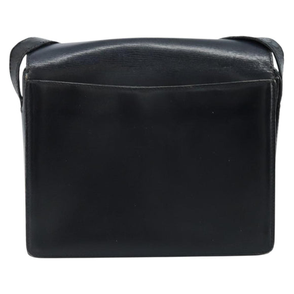CELINE Shoulder Bag Leather Black Gold Auth mr2124A