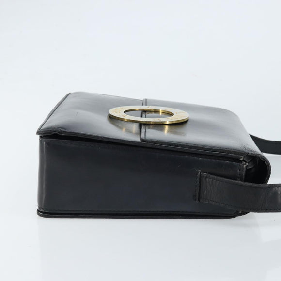 CELINE Shoulder Bag Leather Black Gold Auth mr2124A