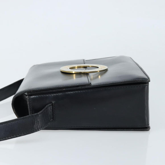 CELINE Shoulder Bag Leather Black Gold Auth mr2124A