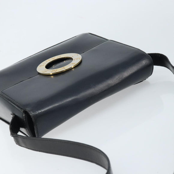 CELINE Shoulder Bag Leather Black Gold Auth mr2124A