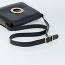 CELINE Shoulder Bag Leather Black Gold Auth mr2124A-7