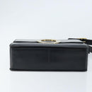 CELINE Shoulder Bag Leather Black Gold Auth mr2124A-5