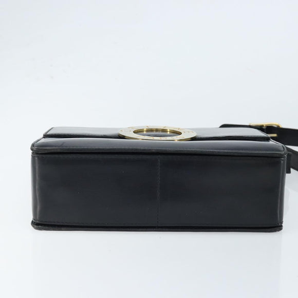 CELINE Shoulder Bag Leather Black Gold Auth mr2124A