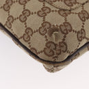 GUCCI GG Canvas Shoulder Bag Beige Silver 122793 Auth mr2126-9