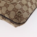 GUCCI GG Canvas Shoulder Bag Beige Silver 122793 Auth mr2126-14