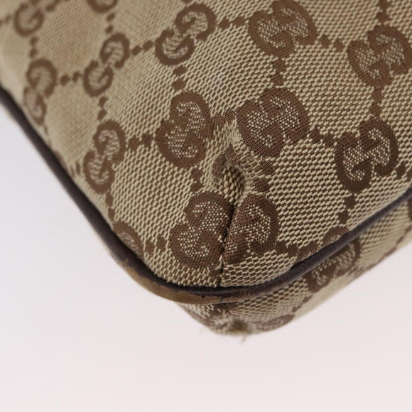 GUCCI GG Canvas Shoulder Bag Beige Silver 122793 Auth mr2126