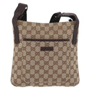 GUCCI GG Canvas Shoulder Bag Beige Silver 122793 Auth mr2126-13