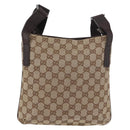 GUCCI GG Canvas Shoulder Bag Beige Silver 122793 Auth mr2126-2