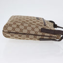 GUCCI GG Canvas Shoulder Bag Beige Silver 122793 Auth mr2126-3