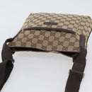 GUCCI GG Canvas Shoulder Bag Beige Silver 122793 Auth mr2126-6