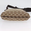 GUCCI GG Canvas Shoulder Bag Beige Silver 122793 Auth mr2126-5