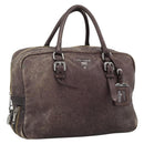 PRADA Hand Bag Leather Purple Silver Auth mr2128-1