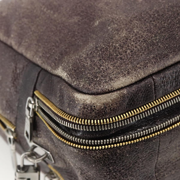 PRADA Hand Bag Leather Purple Silver Auth mr2128