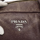 PRADA Hand Bag Leather Purple Silver Auth mr2128-16