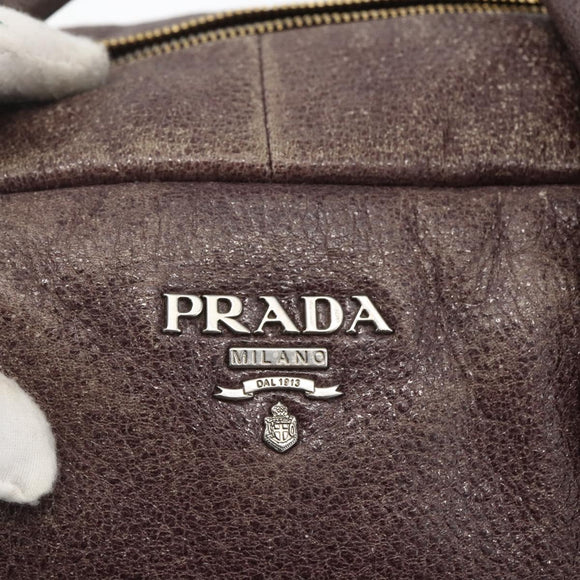 PRADA Hand Bag Leather Purple Silver Auth mr2128