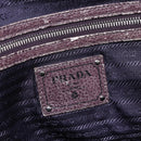 PRADA Hand Bag Leather Purple Silver Auth mr2128-18