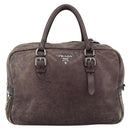 PRADA Hand Bag Leather Purple Silver Auth mr2128-2