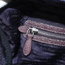 PRADA Hand Bag Leather Purple Silver Auth mr2128-22