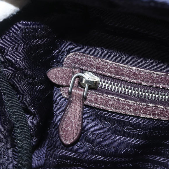 PRADA Hand Bag Leather Purple Silver Auth mr2128