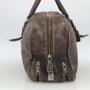 PRADA Hand Bag Leather Purple Silver Auth mr2128-4