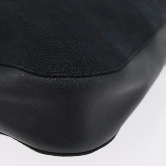 GUCCI GG Canvas Shoulder Bag Black Silver 001 3748 Auth mr2131