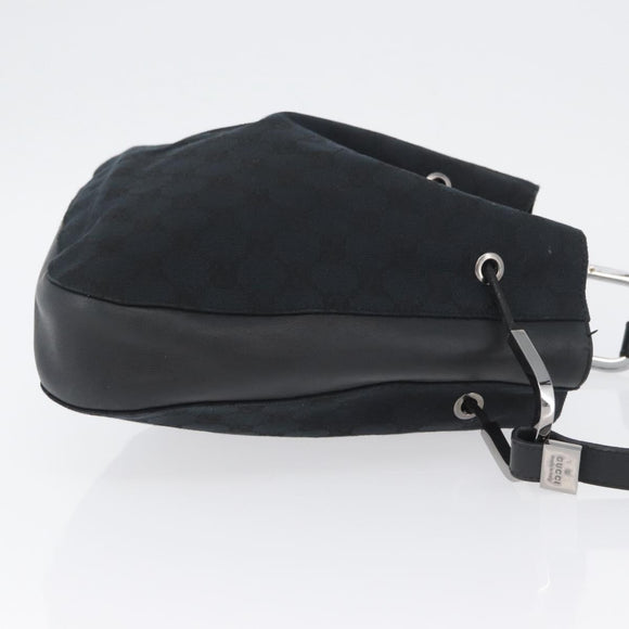 GUCCI GG Canvas Shoulder Bag Black Silver 001 3748 Auth mr2131