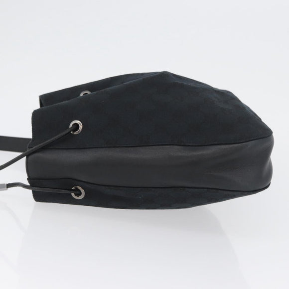 GUCCI GG Canvas Shoulder Bag Black Silver 001 3748 Auth mr2131