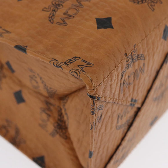 MCM Logogram Vicetos Clutch Bag PVC Leather Brown Gold Auth mr2133V