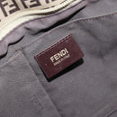 FENDI Zucchino Canvas Tote Bag Bruin Goud Auth mr2135-19