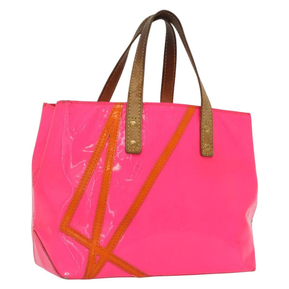 LOUIS VUITTON Monogram Vernis Fluo Reade PM Bag Pink Orange M91903 Auth mr2138