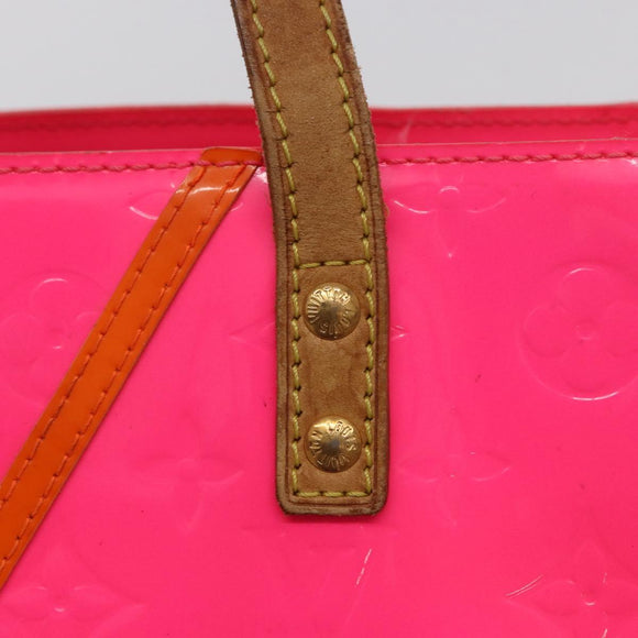 LOUIS VUITTON Monogram Vernis Fluo Reade PM Bag Pink Orange M91903 Auth mr2138