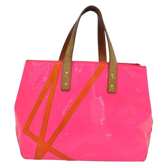 LOUIS VUITTON Monogram Vernis Fluo Reade PM Bag Pink Orange M91903 Auth mr2138