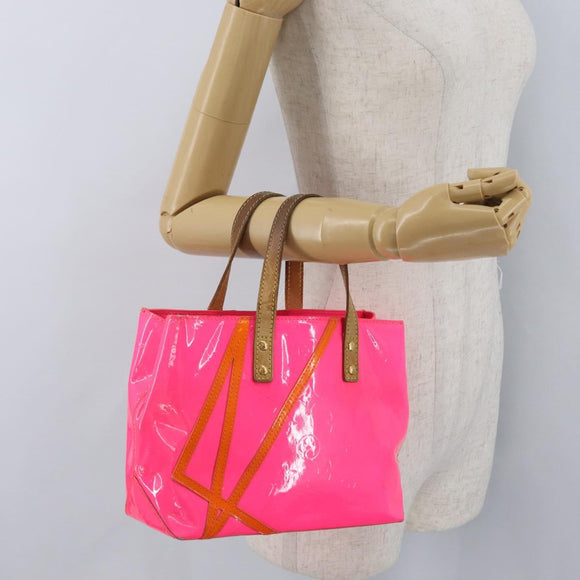 LOUIS VUITTON Monogram Vernis Fluo Reade PM Bag Pink Orange M91903 Auth mr2138