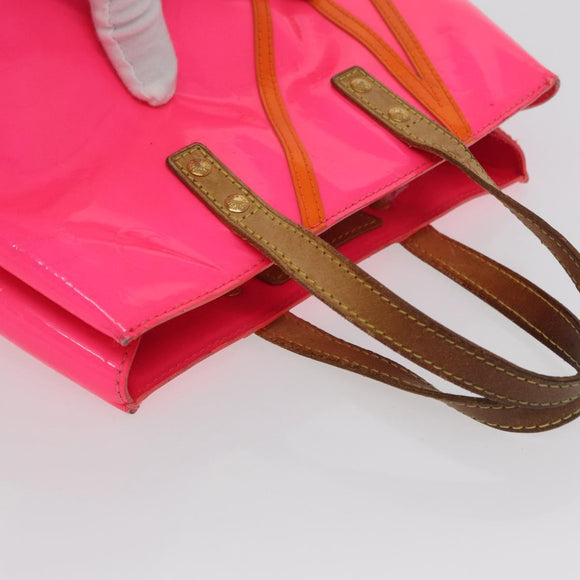 LOUIS VUITTON Monogram Vernis Fluo Reade PM Bag Pink Orange M91903 Auth mr2138