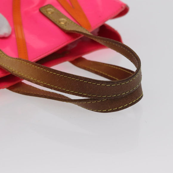 LOUIS VUITTON Monogram Vernis Fluo Reade PM Bag Pink Orange M91903 Auth mr2138