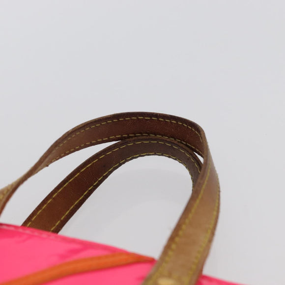 LOUIS VUITTON Monogram Vernis Fluo Reade PM Bag Pink Orange M91903 Auth mr2138