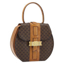 CELINE Macadam Canvas Handtas PVC Leer Bruin Goud Auth mr2139A-1