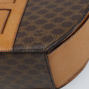 CELINE Macadam Canvas Handtas PVC Leer Bruin Goud Auth mr2139A-12