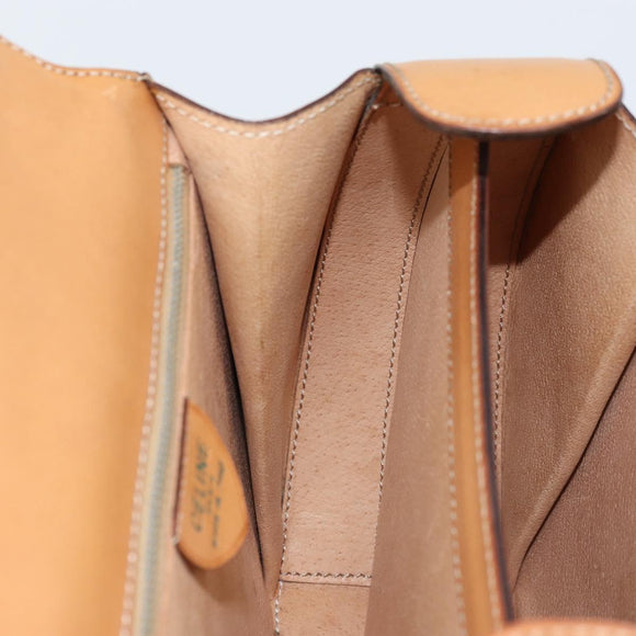 CELINE Macadam Canvas Handtas PVC Leer Bruin Goud Auth mr2139A