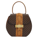 CELINE Macadam Canvas Handtas PVC Leer Bruin Goud Auth mr2139A-2