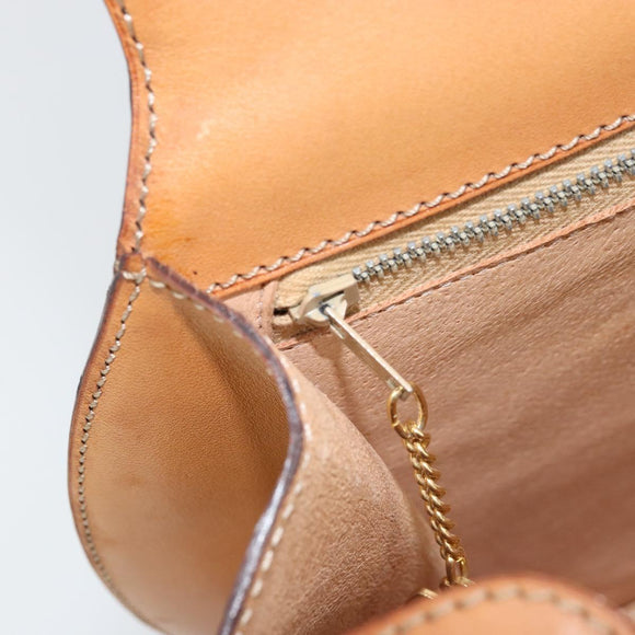 CELINE Macadam Canvas Handtas PVC Leer Bruin Goud Auth mr2139A
