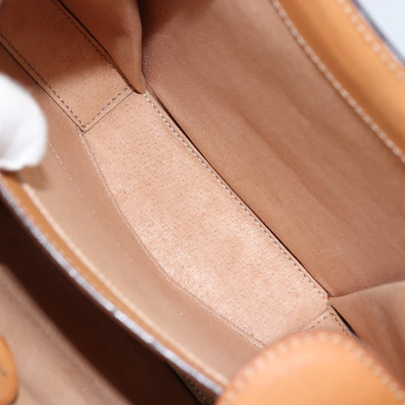 CELINE Macadam Canvas Handtas PVC Leer Bruin Goud Auth mr2139A