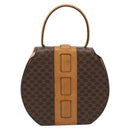 CELINE Macadam Canvas Handtas PVC Leer Bruin Goud Auth mr2139A-3