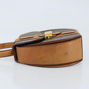 CELINE Macadam Canvas Handtas PVC Leer Bruin Goud Auth mr2139A-5