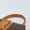 CELINE Macadam Canvas Handtas PVC Leer Bruin Goud Auth mr2139A-8