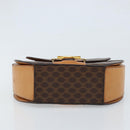 CELINE Macadam Canvas Handtas PVC Leer Bruin Goud Auth mr2139A-9