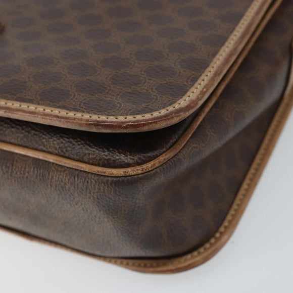 CELINE Macadam Canvas Umhängetasche PVC Leder Auth mr2142