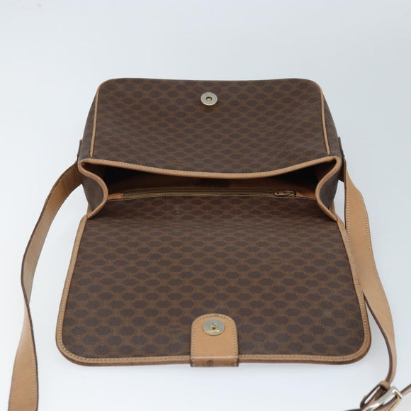 CELINE Macadam Canvas Umhängetasche PVC Leder Auth mr2142